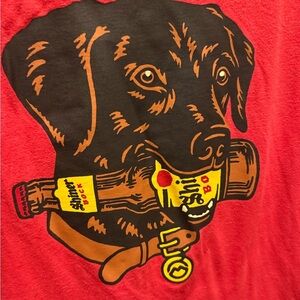 Magellan Outdoors Red Dog Graphic T-Shirt Size Medium